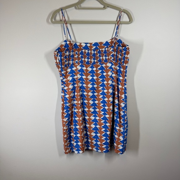 Maeve by Anthropologie Geometric Print Linen Blend Swim Dress Size 12 - Picture 13 of 14